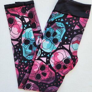 CVG Constantly Varied Gear Crossfit Leggings Retired Skull Stretchy Athleisure